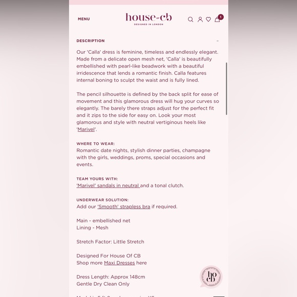 HOUSE OF CB-CALLA -Seapearl Embellished Maxi Dress - Picture 6 of 13